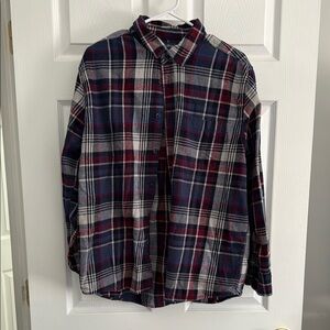 Plaid Men's Shirt - Red, Blue, and White